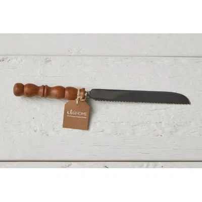 Etúhome Serrated Bread Knife, Wood Handle In Brown
