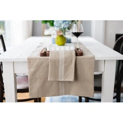 Etúhome Table Runner, Vintage Stripe In White