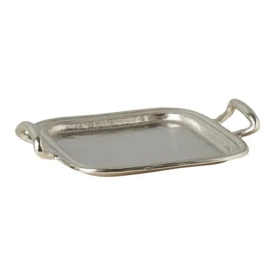 Etúhome Vintage Metal Hotel Tray - 15.7"l X 12.7"w X 2"h In Silver