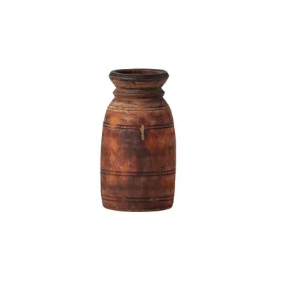 Etúhome Vintage Wood Jug Vase - 5"dia. X 10"h In Natural