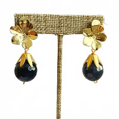Etymologie Women's Fall Earrings Statement Earrings Holiday Jewelry In Black & Gold In Multi
