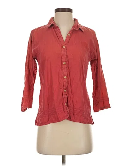 Pre-owned Eucalyptus 3/4 Sleeve Button Down Shirt In Red