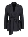 Eudon Choi Wool And Cashmere Double Breasted Blazer With Flap Pockets