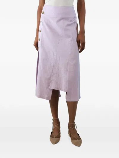 Pre-owned Eudon Choi Button-detail Midi Skirt In Purple