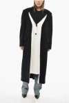 Eudon Choi Cashmere Blend Coat With Double-layered Lapel In Black