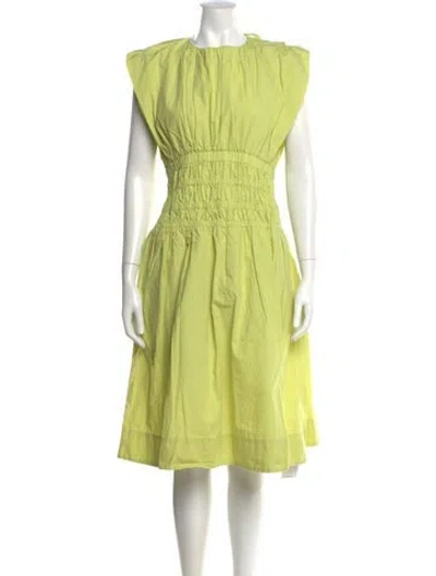 Pre-owned Eudon Choi Crew Neck Midi Length Dress In Green