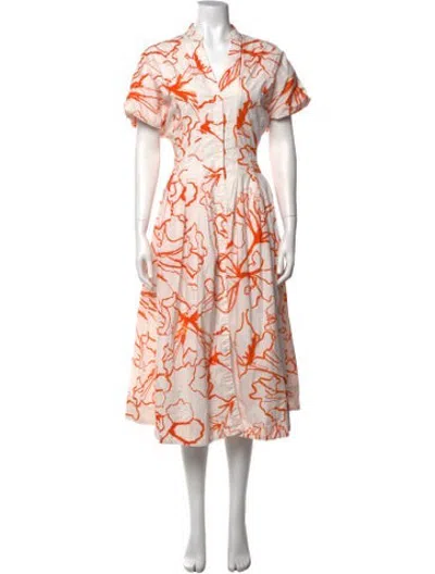 Pre-owned Eudon Choi Floral Print Midi Length Dress In Multicolor