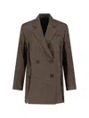 Eudon Choi Structured Tailored Brown Jacket With Classic Silhouette In Brown