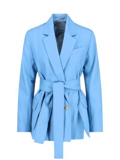 EUDON CHOI LIGHT BLUE DOUBLE-BREASTED BLAZER