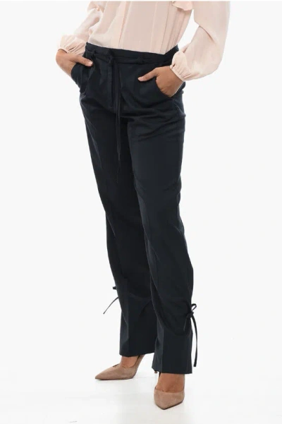 Eudon Choi Relaxed-fit Pants With Lace Detail In Blue