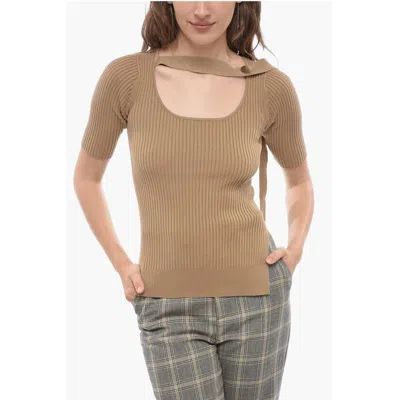 Eudon Choi Ribbed Top With Cut-out Details