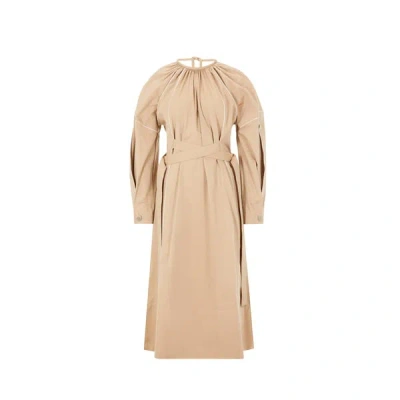 Eudon Choi Lily Cotton Maxi Dress In Beige