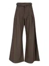 Eudon Choi Tailored Brown Trousers With Structured Silhouette In Brown
