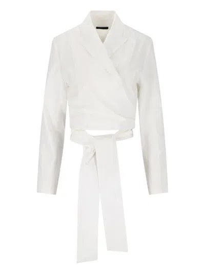 Eudon Choi 'emil' Crop Top In White