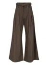 Eudon Choi Tailored Brown Trousers With Structured Silhouette In Brown