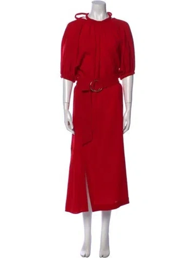 Pre-owned Eudon Choi Virgin Wool Long Dress In Red