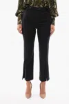 Eudon Choi Virgin Wool Pants With Ankle Slit And Belt In Black
