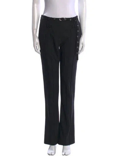 Pre-owned Eudon Choi Virgin Wool Straight Leg Pants In Black