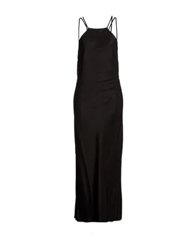 Eudon Choi Woman Maxi Dress Black Size 8 Rayon, Viscose, Linen