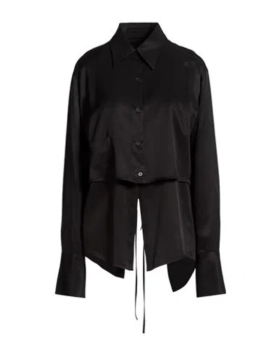 Eudon Choi Woman Shirt Black Size 8 Rayon, Viscose, Linen