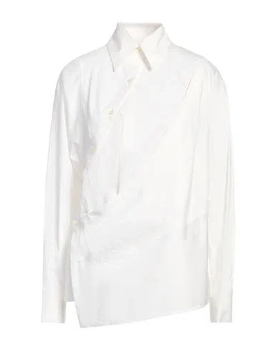 Eudon Choi Woman Shirt White Size 8 Cotton, Elastane