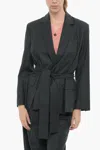 Eudon Choi Wool And Cashmere Double Breasted Blazer With Flap Pockets In Green