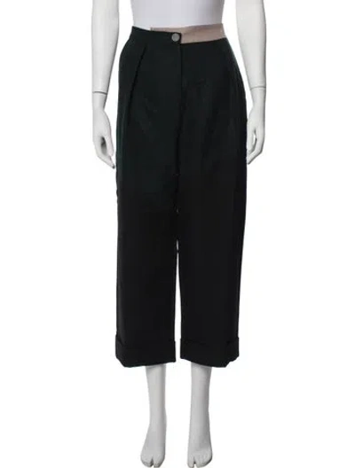 Pre-owned Eudon Choi Wool Straight Leg Pants In Black