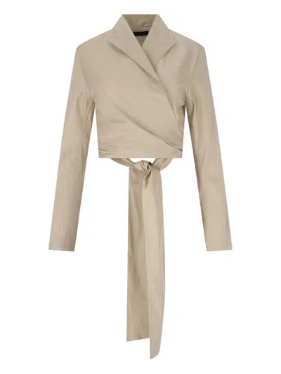 Eudon Choi 'emil' Crop Top In Beige