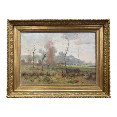 Pre-owned Eugene Galien-laloue 19th Century French Landscape Oil Painting In Giltwood Frame Signed E. Laval In Brown