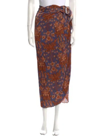 Pre-owned Eugenia Fernández Floral Print Midi Length Skirt In Multi