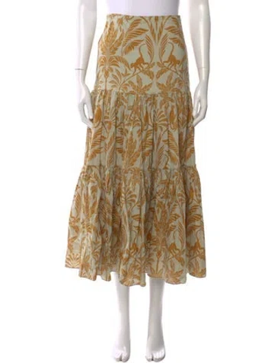 Pre-owned Eugenia Fernández Printed Midi Length Skirt In Multi