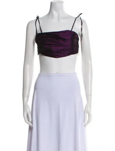 Pre-owned Eugenia Fernández Square Neckline Sleeveless Crop Top In White