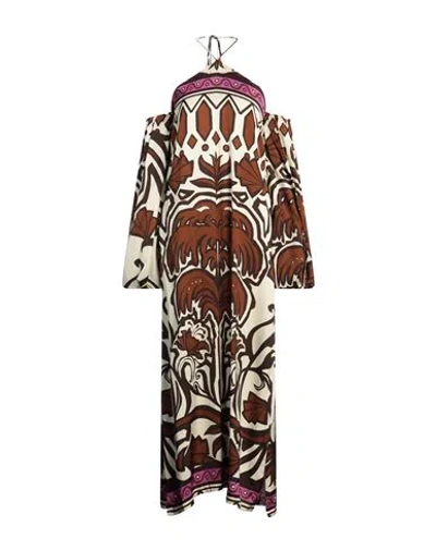 Eugenia Fernández Eugenia Fernāndez Woman Maxi Dress Brown Size L Viscose, Recycled Viscose