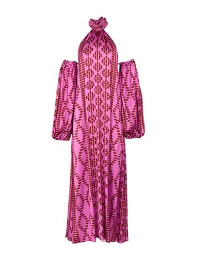 Eugenia Fernández Eugenia Fernāndez Woman Maxi Dress Fuchsia Size M Viscose, Recycled Viscose In Pink