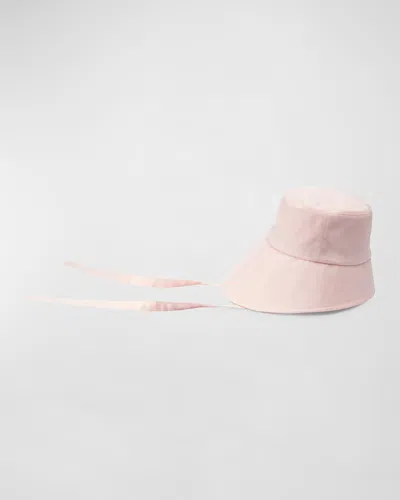 Eugenia Kim Ally Asymmetric Linen Bucket Hat In Pink