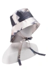 Eugenia Kim Women's Ally Printed Satin Asymmetric Bucket Hat In Ivory/ Beige/ Navy