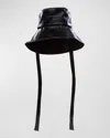Eugenia Kim Ally Faux Patent Leather Bucket Hat In Black