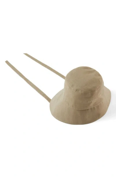 Eugenia Kim Ally Linen Bucket Hat In Khaki