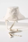 Eugenia Kim Ally Linen Tie Bucket Hat In Beige