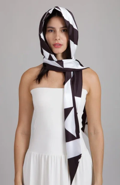Eugenia Kim Babs Geometric Satin Head Scarf In Orange