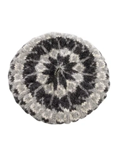 Pre-owned Eugenia Kim Baby Alpaca Knit Beret In Gray