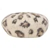 Eugenia Kim Baby Leopard Beret In Animal Print Wool In Beige