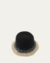 Eugenia Kim Bailey Paper Bucket Hat In Black Ivory