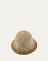 Eugenia Kim Bailey Paper Bucket Hat In Ivory Camel