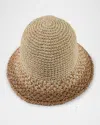 Eugenia Kim Bailey Paper Bucket Hat In Ivory Camel