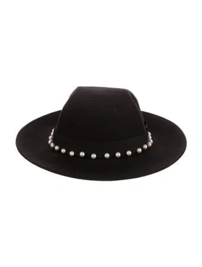 Pre-owned Eugenia Kim Beaded Accent Hat In Black