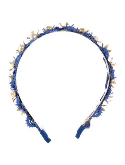 Pre-owned Eugenia Kim Beaded Gold Toned Headband In Multi