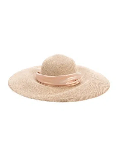 Pre-owned Eugenia Kim Beige Fedora Hat W. Beige Sash Tie W/tags In Neutral