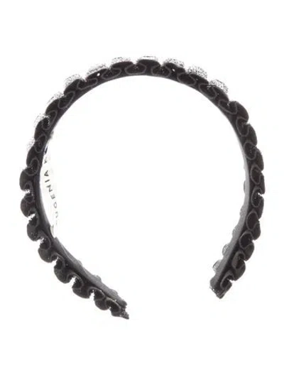 Pre-owned Eugenia Kim Black Glitter Headband
