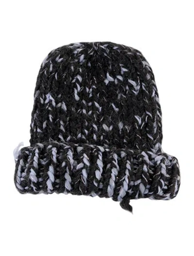 Pre-owned Eugenia Kim Black Patterned Beanie W/tags